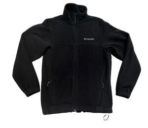 Columbia Mens Small Black Full Zip Fleece Jacket Outdoor Hiking